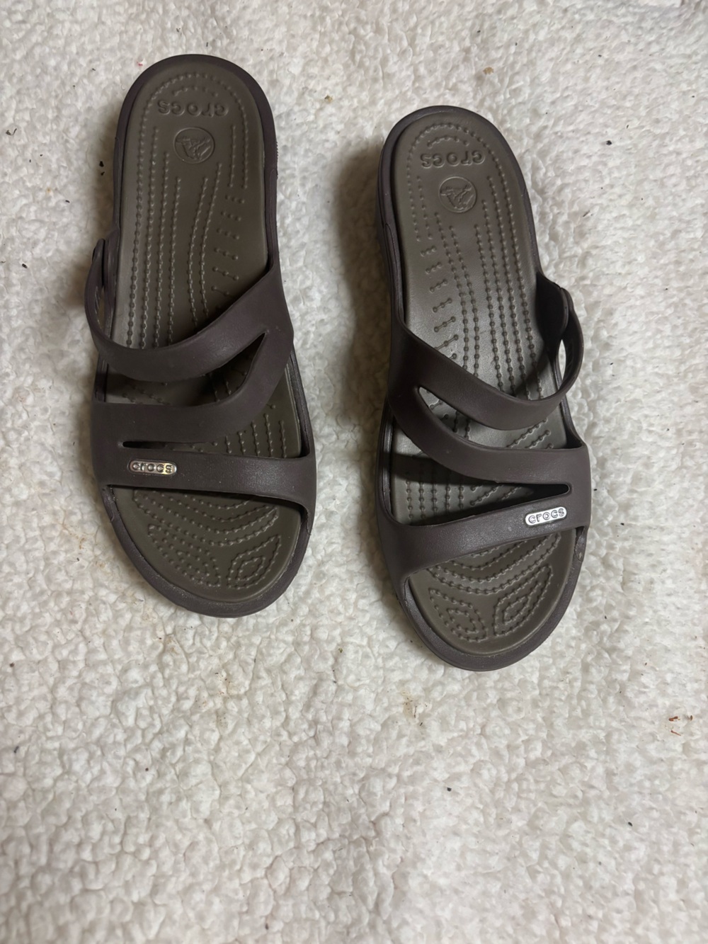 Crocs Patricia Wedge Sandals in brown women's 9 - Picture 2 of 5